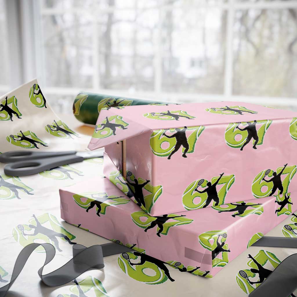 Funny Gen Z Alpha Gift Wrapping Paper Roll Six Seven Meme Tennis Lover - Wonder Print Shop