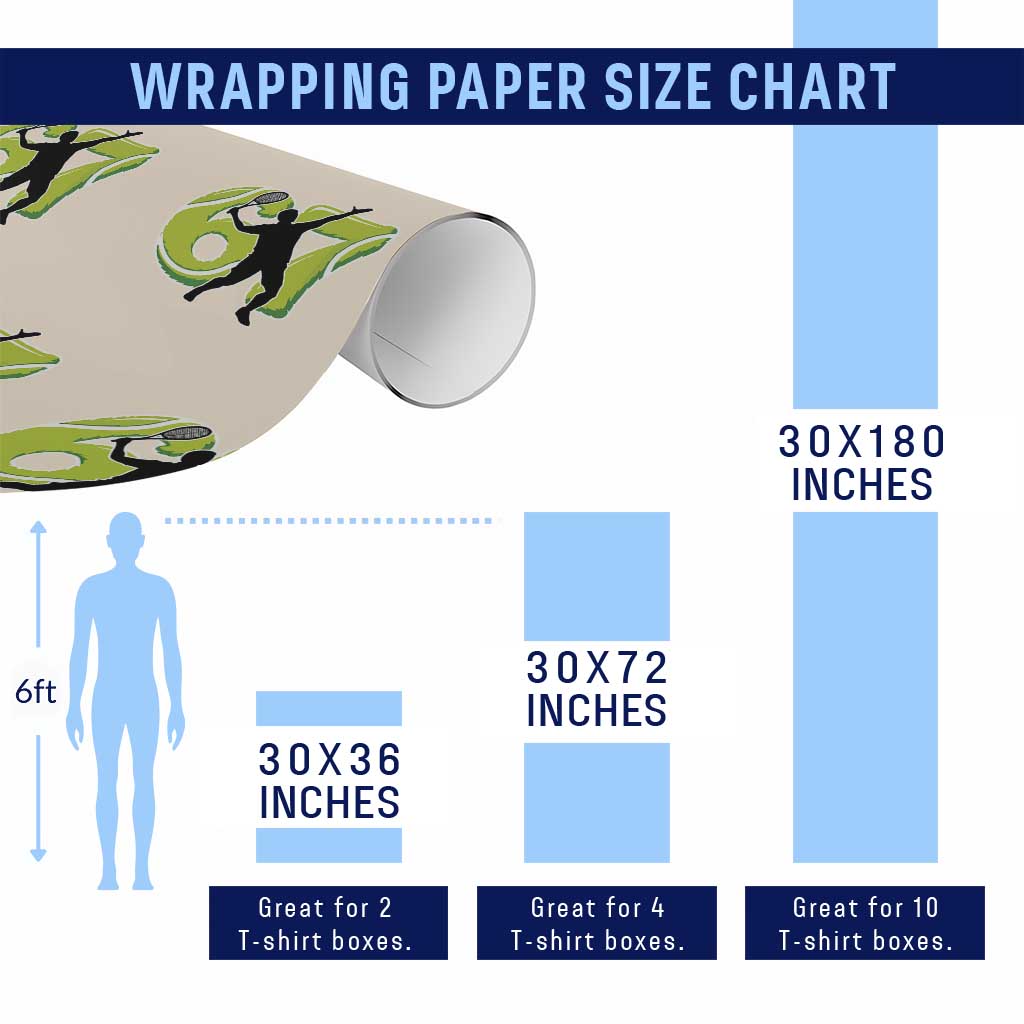 Funny Gen Z Alpha Gift Wrapping Paper Roll Six Seven Meme Tennis Lover - Wonder Print Shop