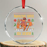 Funny Gen Z Alpha Ugly Christmas Gift Crystal Glass Ornament Marcus Says Six Seven - Wonder Print Shop