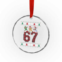 Funny Gen Z Alpha Ugly Xmas Gift Crystal Glass Ornament Gingerbread Snowman Elf Dabbing - Wonder Print Shop