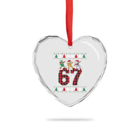 Funny Gen Z Alpha Ugly Xmas Gift Heart Crystal Glass Ornament Gingerbread Snowman Elf Dabbing - Wonder Print Shop