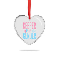 Funny Gender Reveal Party Heart Crystal Glass Ornament Keeper Of The Gender