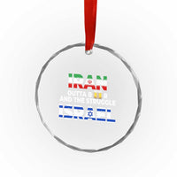 Funny Geopolitical Satire Iran Outta Beer Israel Struggle Crystal Glass Ornament