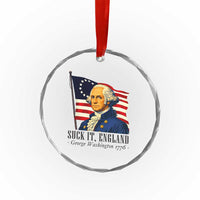 Funny George Washington 1776 Crystal Glass Ornament 4th July Suck-It England