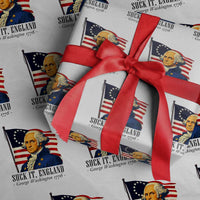 Funny George Washington 1776 Wrapping Paper Roll 4th July Suck-It England