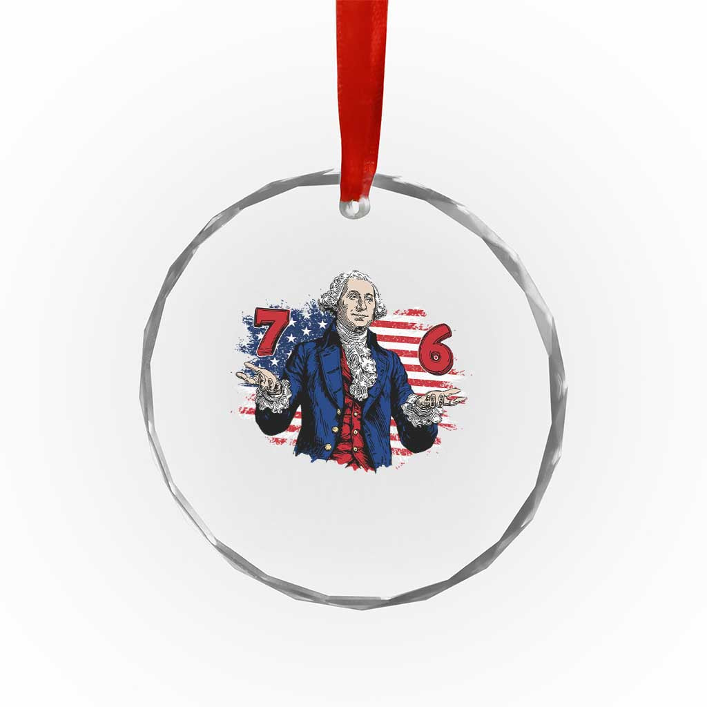 Funny George Washington 67 Crystal Glass Ornament Six Seven Meme Gen Alpha Slang - Wonder Print Shop