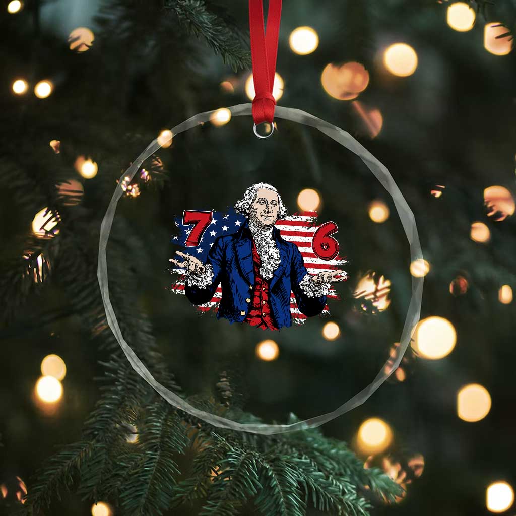 Funny George Washington 67 Crystal Glass Ornament Six Seven Meme Gen Alpha Slang - Wonder Print Shop