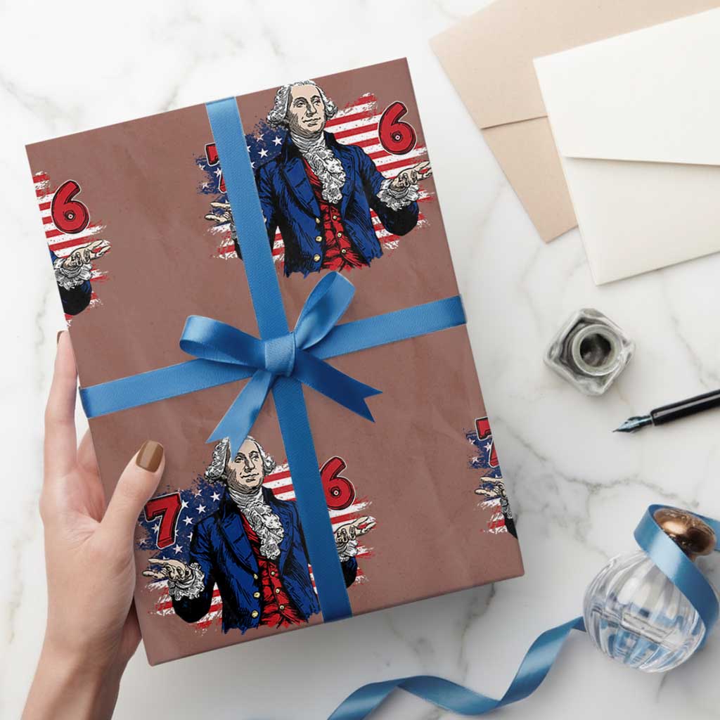 Funny George Washington 67 Wrapping Paper Roll Six Seven Meme Gen Alpha Slang - Wonder Print Shop
