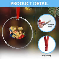 Funny George Washington and Jesus Conversation Crystal Glass Ornament Patriotic Commentary Historical Icons