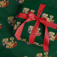 Funny George Washington and Jesus Conversation Wrapping Paper Roll Patriotic Commentary Historical Icons