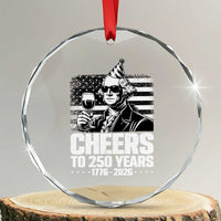 Funny George Washington Cheers To 250 Years Crystal Glass Ornament