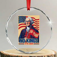 Funny George Washington Freedom Protest Crystal Glass Ornament No Kings