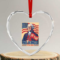 Funny George Washington Freedom Protest Heart Crystal Glass Ornament No Kings