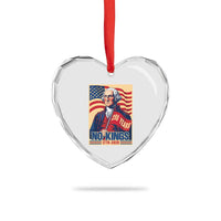 Funny George Washington Freedom Protest Heart Crystal Glass Ornament No Kings