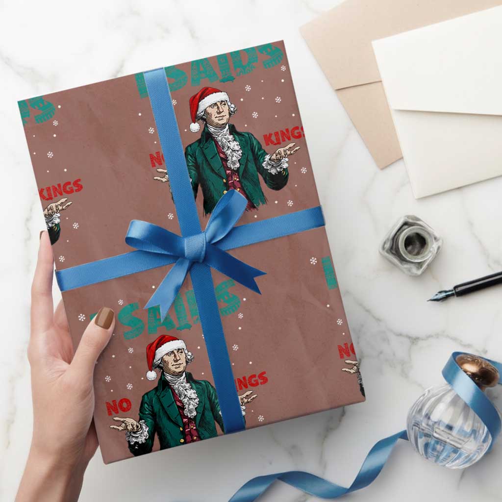 Funny George Washington I Said No Kings Wrapping Paper Roll Xmas Patriotic Gift - Wonder Print Shop