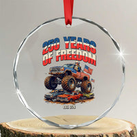 Funny George Washington Monster Truck Crystal Glass Ornament America 250th Anniversary