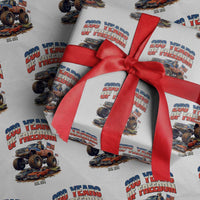 Funny George Washington Monster Truck Wrapping Paper Roll America 250th Anniversary