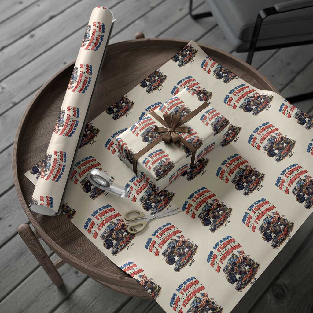 Funny George Washington Monster Truck Wrapping Paper Roll America 250th Anniversary