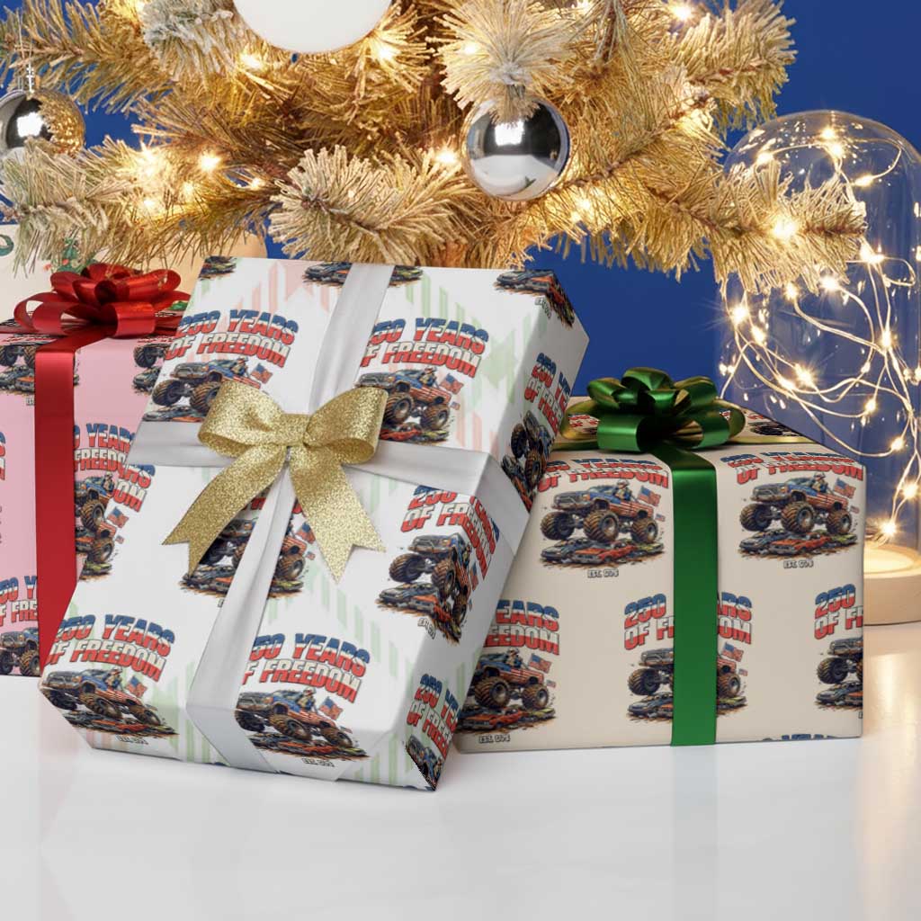 Funny George Washington Monster Truck Wrapping Paper Roll America 250th Anniversary
