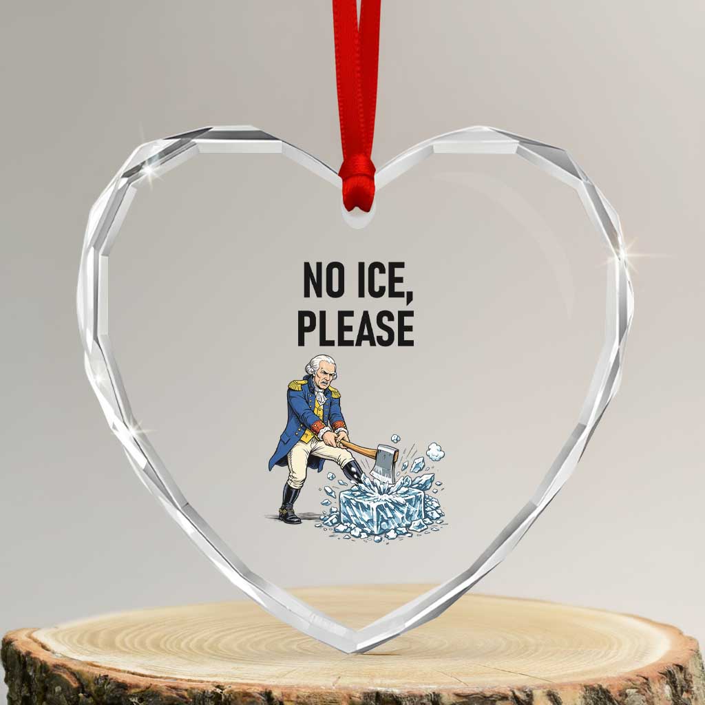 Funny George Washington Political Anti Ice Gift Heart Crystal Glass Ornament