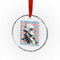 Funny George Washington Protest Crystal Glass Ornament No Kings In America