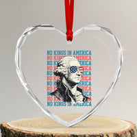 Funny George Washington Protest Heart Crystal Glass Ornament No Kings In America