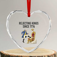 Funny George Washington Protest Heart Crystal Glass Ornament Rejecting Kings Since 1776