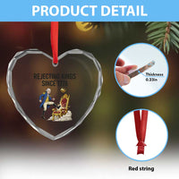 Funny George Washington Protest Heart Crystal Glass Ornament Rejecting Kings Since 1776