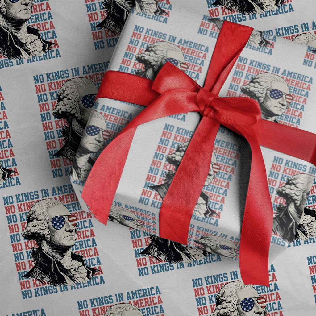 Funny George Washington Protest Wrapping Paper Roll No Kings In America