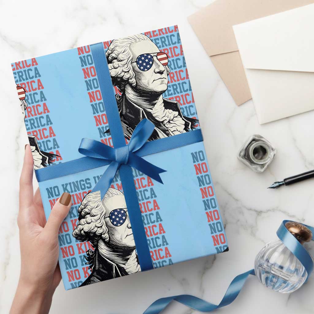 Funny George Washington Protest Wrapping Paper Roll No Kings In America