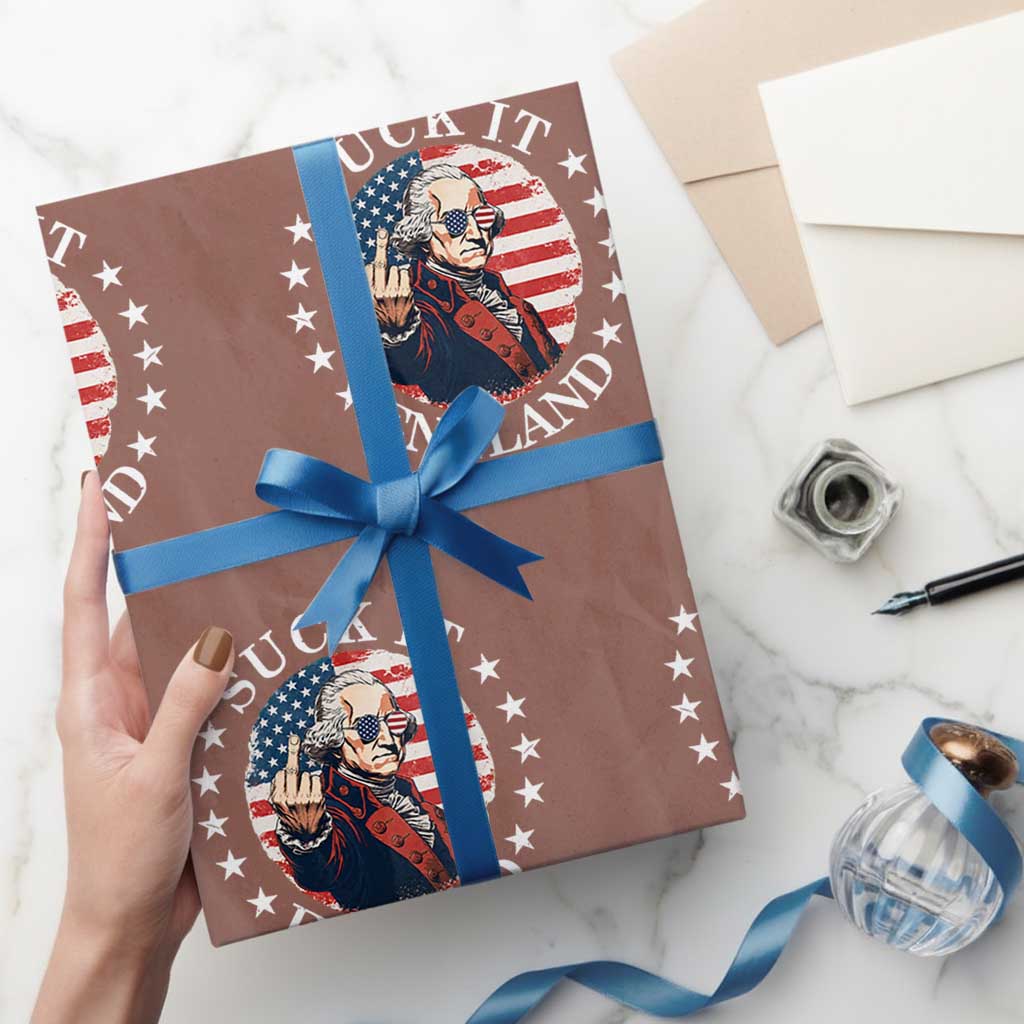 Funny George Washington Revolutionary War Wrapping Paper Roll Suck It England