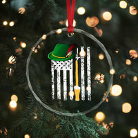 Funny German Beer Crystal Glass Ornament Oktoberfest Vintage American Flag Alpine hat - Wonder Print Shop