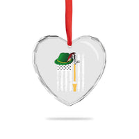Funny German Beer Heart Crystal Glass Ornament Oktoberfest Vintage American Flag Alpine hat - Wonder Print Shop