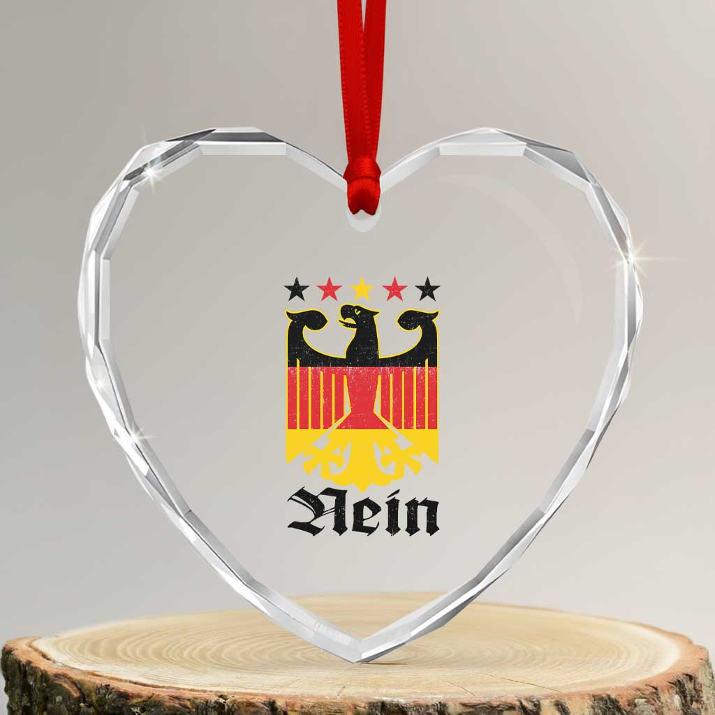 Funny German Eagle Heart Crystal Glass Ornament Vintage Nein No Germany Souvenir Oktoberfest - Wonder Print Shop