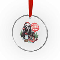 Funny Ghost Christmas Face Crystal Glass Ornament Whats Your Favorite Christmas Movie Spooky Xmas - Wonder Print Shop