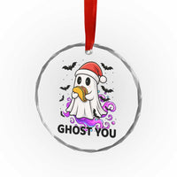 Funny Ghost Halloween Christmas Crystal Glass Ornament Ghost You - Wonder Print Shop