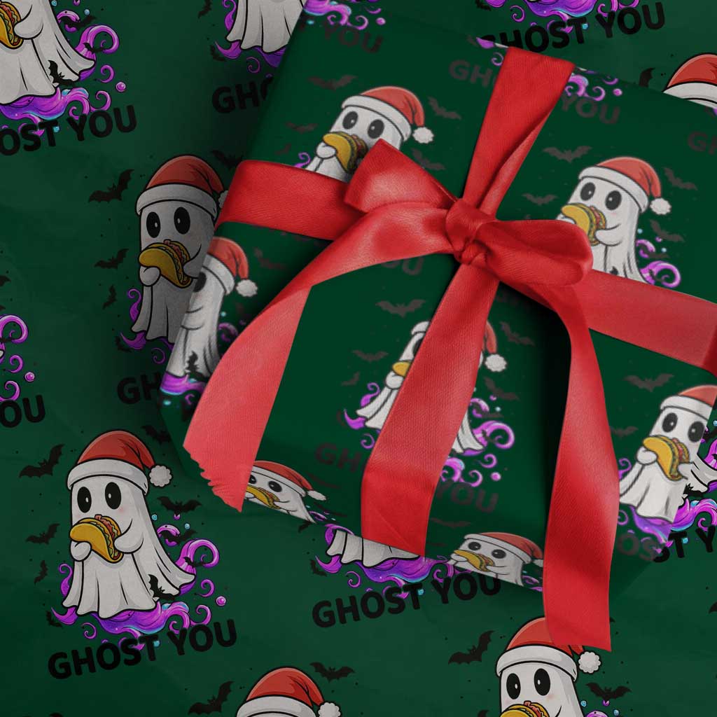 Funny Ghost Halloween Xmas Wrapping Paper Roll Ghost You - Wonder Print Shop