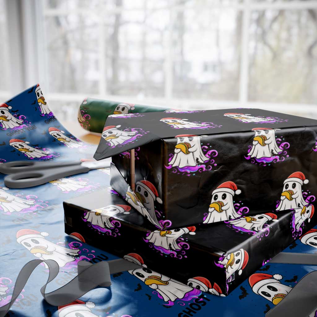 Funny Ghost Halloween Xmas Wrapping Paper Roll Ghost You - Wonder Print Shop