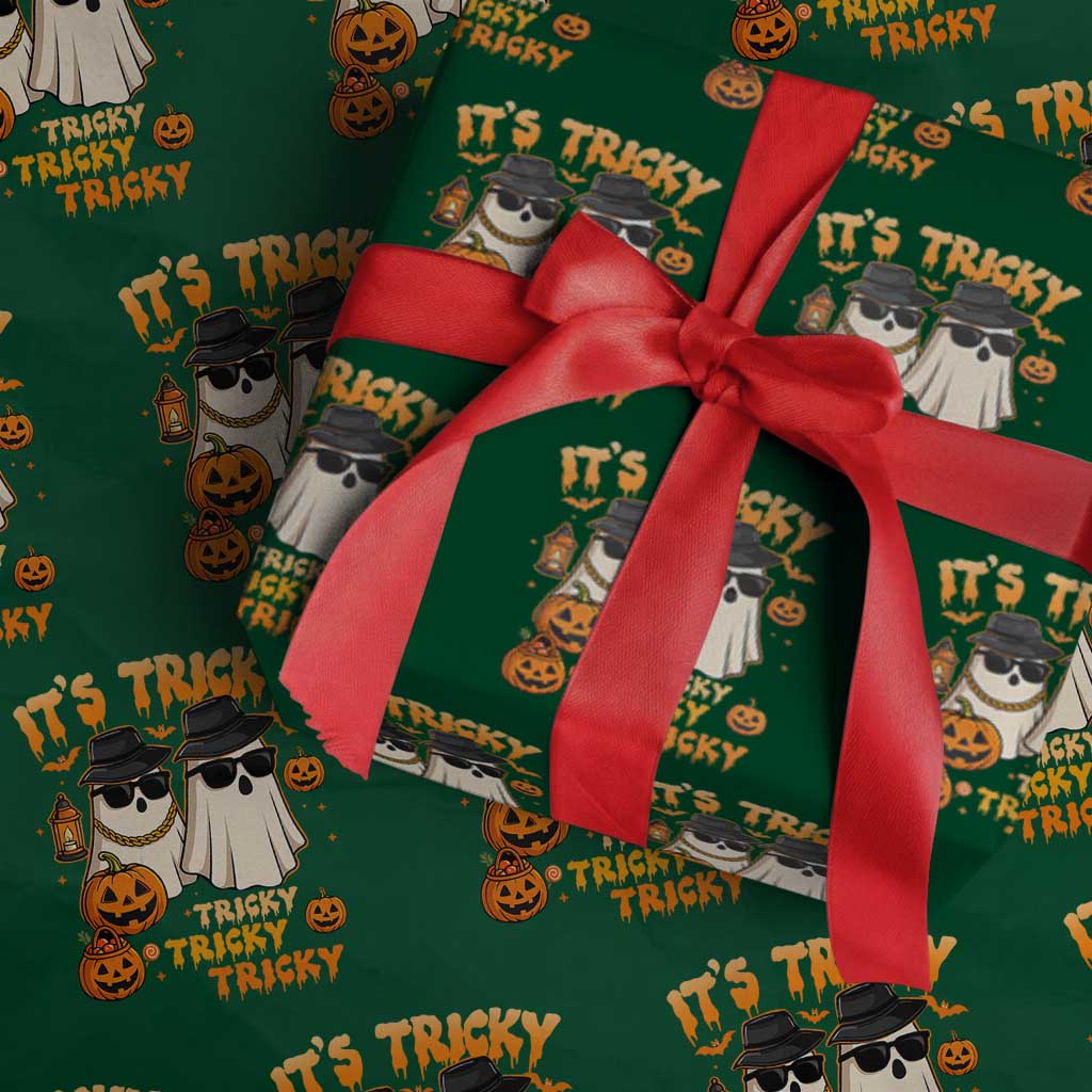 Funny Ghost Wrapping Paper Roll It's Tricky Tricky Tricky 90s Nostalgia Halloween Costume - Wonder Print Shop