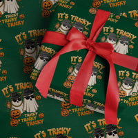 Funny Ghost Wrapping Paper Roll It's Tricky Tricky Tricky 90s Nostalgia Halloween Costume - Wonder Print Shop