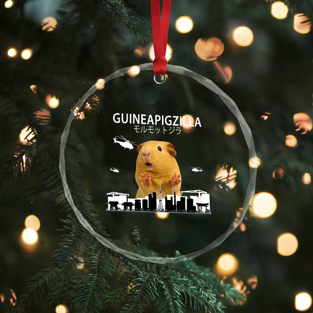 Funny Giant Guinea Pig Monster Roaring Tokyo Japan Crystal Glass Ornament Guineapigzilla - Wonder Print Shop