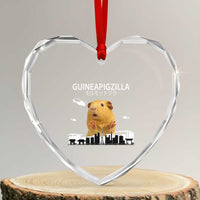Funny Giant Guinea Pig Monster Roaring Tokyo Japan Heart Crystal Glass Ornament Guineapigzilla - Wonder Print Shop