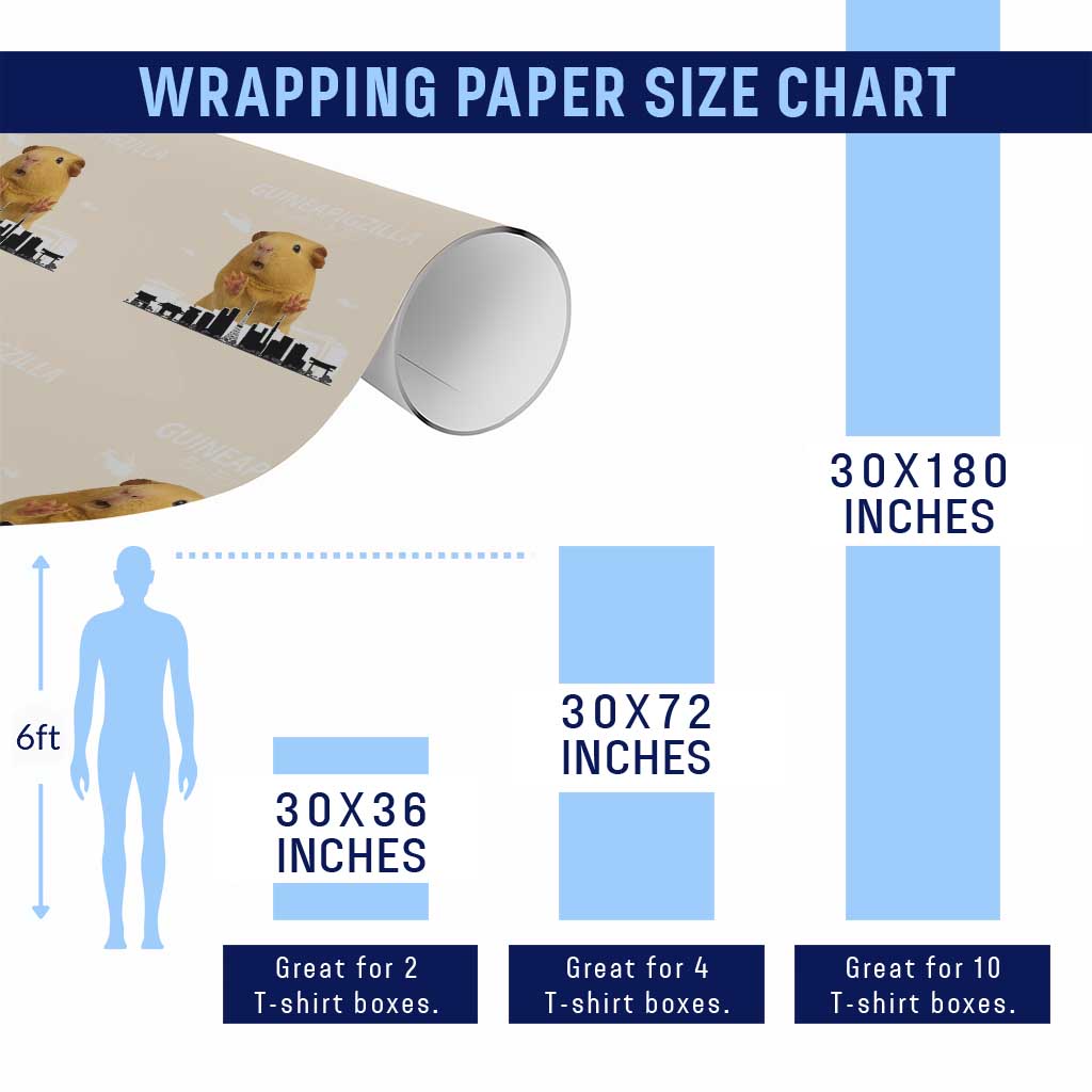 Funny Giant Guinea Pig Monster Roaring Tokyo Japan Wrapping Paper Roll Guineapigzilla - Wonder Print Shop