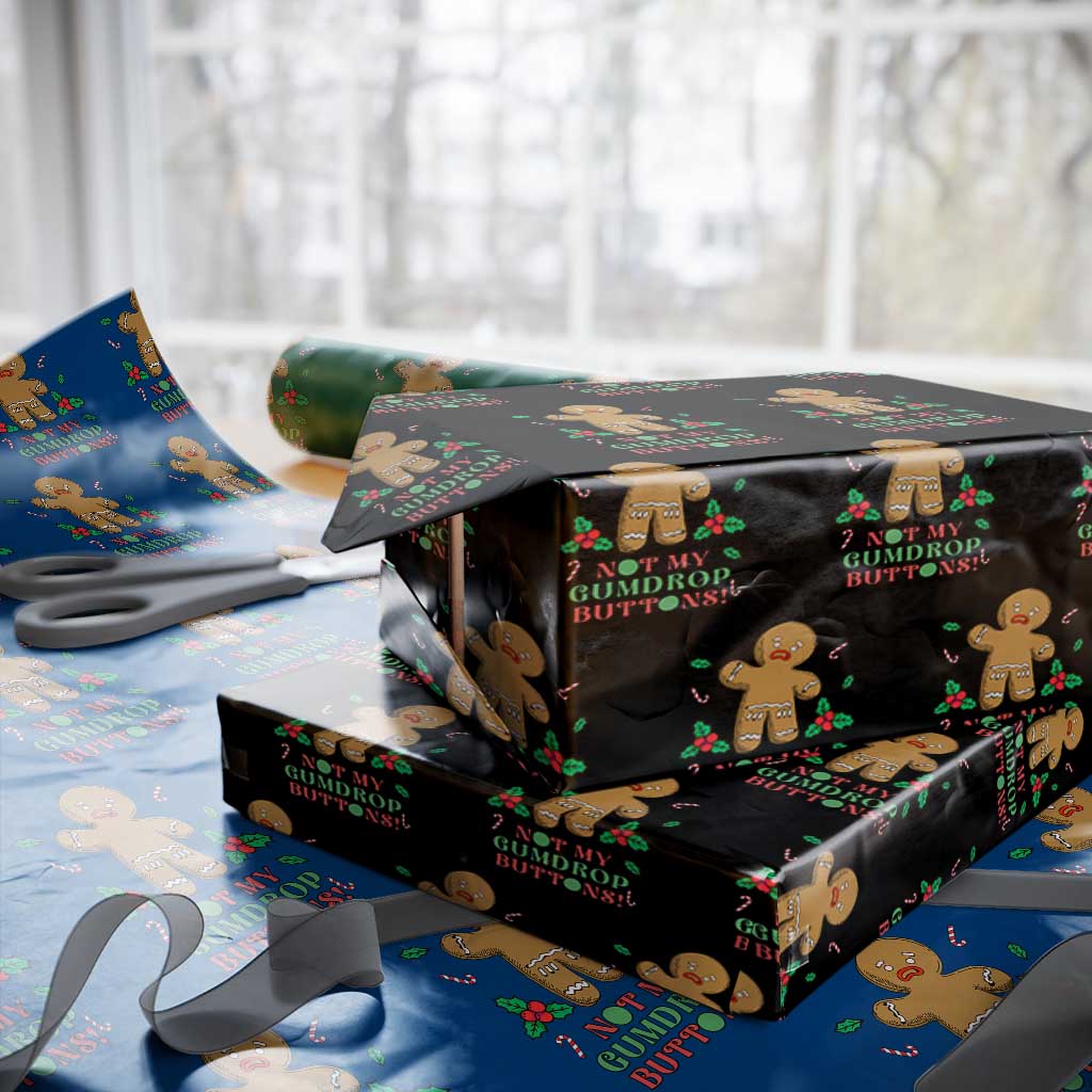 Funny Gingerbread Wrapping Paper Roll Not My Gumdrop Buttons Christmas Cookie