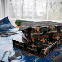 Funny Gingerbread Man Horse Rider Wrapping Paper Roll Merry Buckin Christmas Gift - Wonder Print Shop