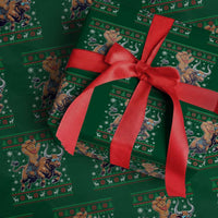 Funny Gingerbread Man Riding Bull Wrapping Paper Roll Cowboy Western Rodeo Christmas Gift - Wonder Print Shop