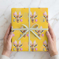 Funny Giraffe Bunny Wrapping Paper Roll Happy Easter Day Sunday