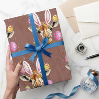 Funny Giraffe Bunny Wrapping Paper Roll Happy Easter Day Sunday - Wonder Print Shop