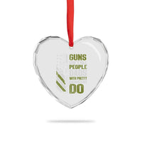 Funny Girl Dad Heart Crystal Glass Ornament Guns Dont Kill People Dads With Pretty Daughters Do American Flag