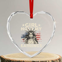 Funny Girl Hold My Earrings Heart Crystal Glass Ornament Statue of Liberty American Flag - Wonder Print Shop
